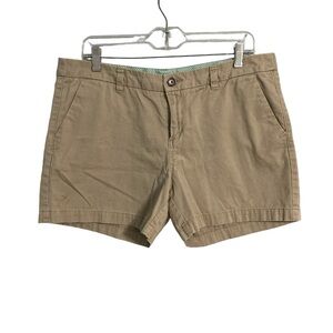 Merona cotton khaki flat front shorts size 14